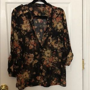 Sweet Rain Sheer Floral Blouse